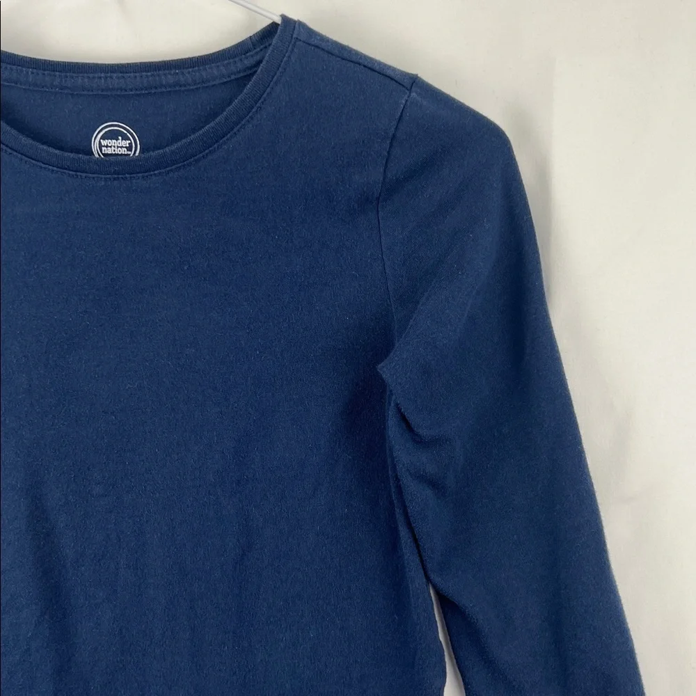 Wonder Nation - Girl’s Long Sleeve Top - Medium - Size 7/8 - Navy Blue